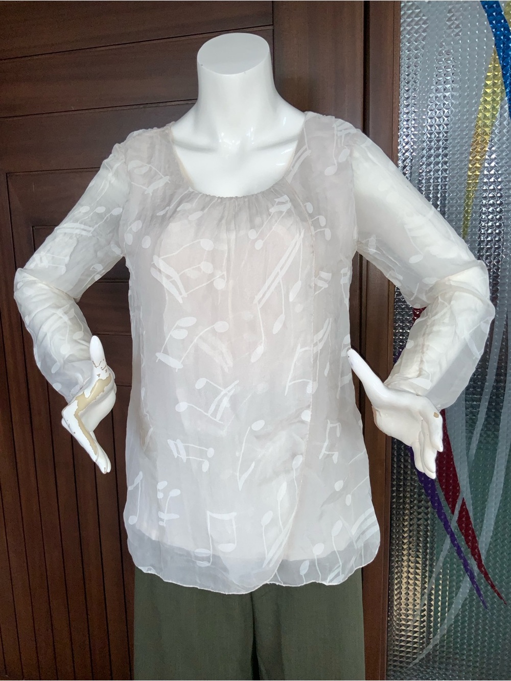 ELENA BALDI 100% Silk Top, Sz L, NWOT